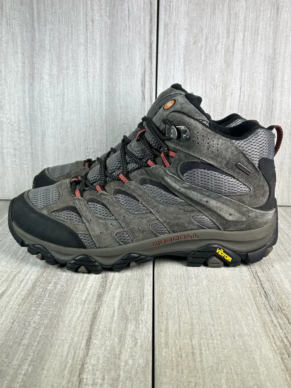 Merrell Moab 3 Beluga Gray Black Trail Hiking Sneaker Boot Men's Size 12 W Wide